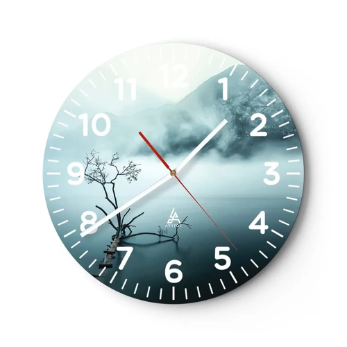 Reloj de pared - Reloj de vidrio - Fuera del agua y de la niebla - 30x30 cm