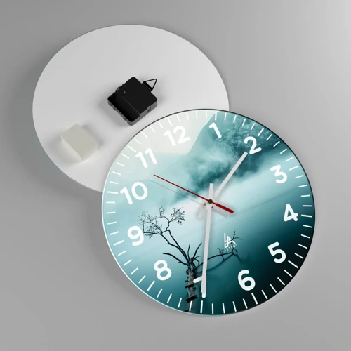 Reloj de pared - Reloj de vidrio - Fuera del agua y de la niebla - 30x30 cm