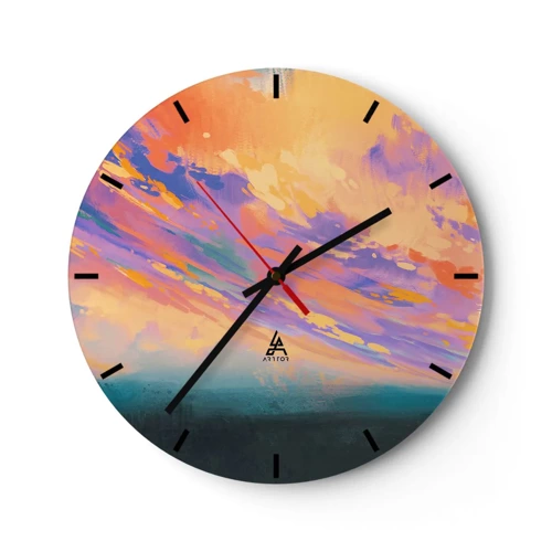 Reloj de pared - Reloj de vidrio - Fuerza de atracción - 30x30 cm