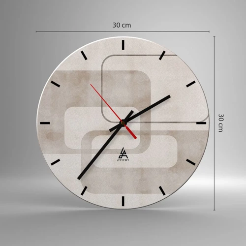 Reloj de pared - Reloj de vidrio - Fuga geométrica - 30x30 cm