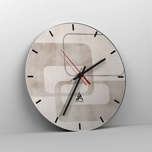 Reloj de pared - Reloj de vidrio - Fuga geométrica - 30x30 cm