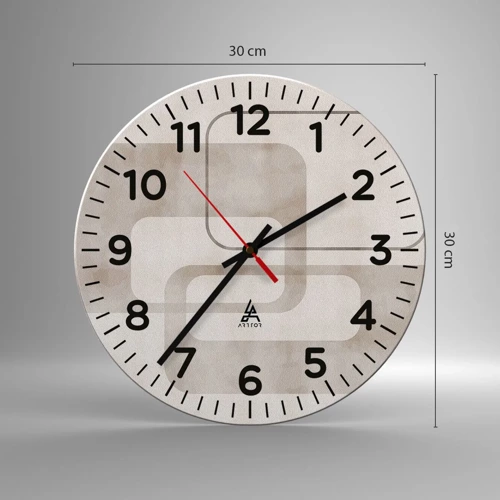 Reloj de pared - Reloj de vidrio - Fuga geométrica - 30x30 cm