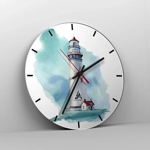 Reloj de pared - Reloj de vidrio - Gentil hermana del azul - 40x40 cm