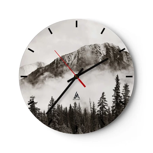 Reloj de pared - Reloj de vidrio - Gobernante de granito - 30x30 cm