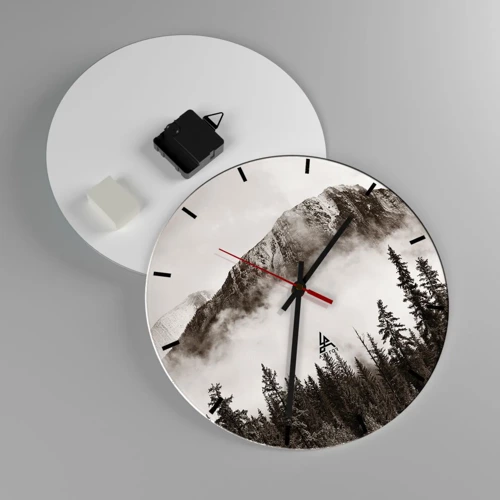 Reloj de pared - Reloj de vidrio - Gobernante de granito - 30x30 cm