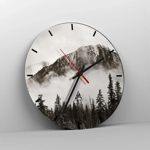 Reloj de pared - Reloj de vidrio - Gobernante de granito - 30x30 cm