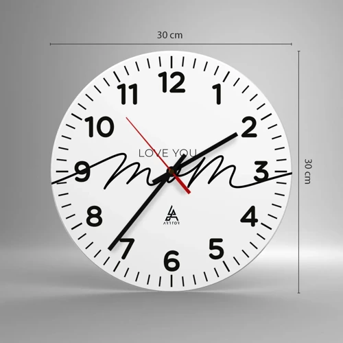 Reloj de pared - Reloj de vidrio - Gran emoción - 30x30 cm