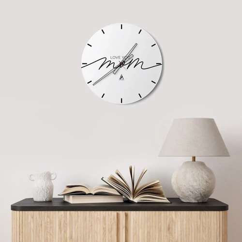Reloj de pared - Reloj de vidrio - Gran emoción - 30x30 cm