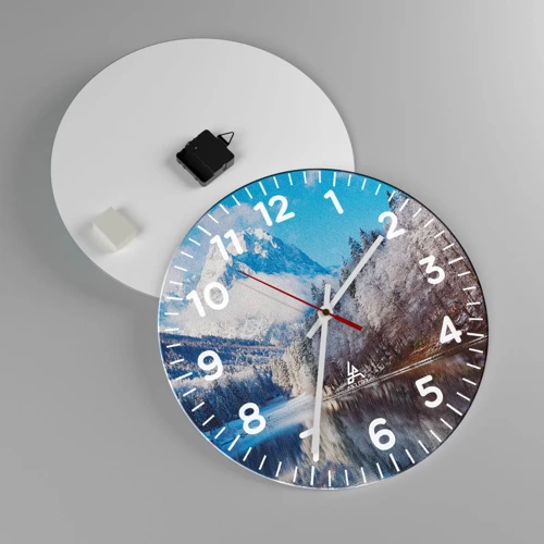 Reloj de pared - Reloj de vidrio - Guardia de nieve - 40x40 cm