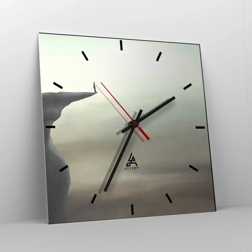 Reloj de pared - Reloj de vidrio - Hacia arriba, ¡por supuesto! - 40x40 cm