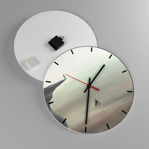 Reloj de pared - Reloj de vidrio - Hacia arriba, ¡por supuesto! - 40x40 cm