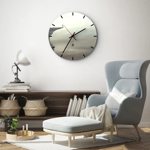 Reloj de pared - Reloj de vidrio - Hacia arriba, ¡por supuesto! - 40x40 cm