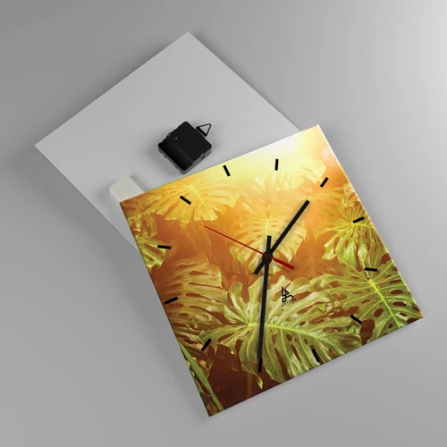 Reloj de pared - Reloj de vidrio - Hacia el verdor... - 30x30 cm