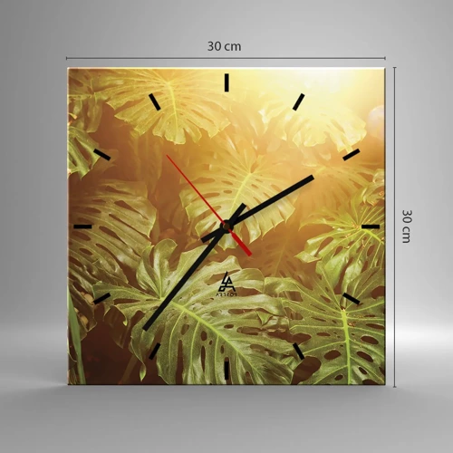 Reloj de pared - Reloj de vidrio - Hacia el verdor... - 30x30 cm