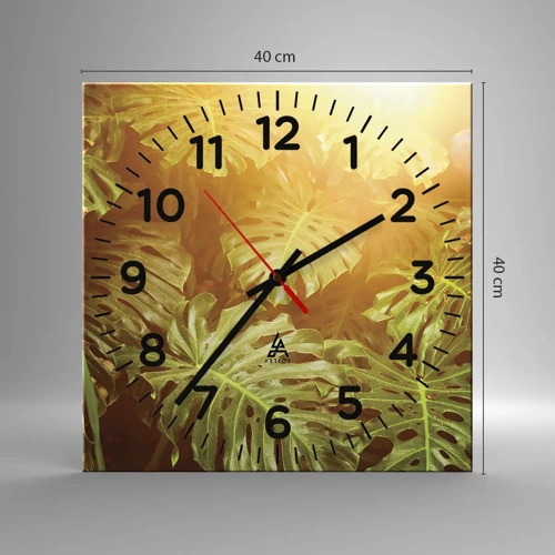 Reloj de pared - Reloj de vidrio - Hacia el verdor... - 40x40 cm