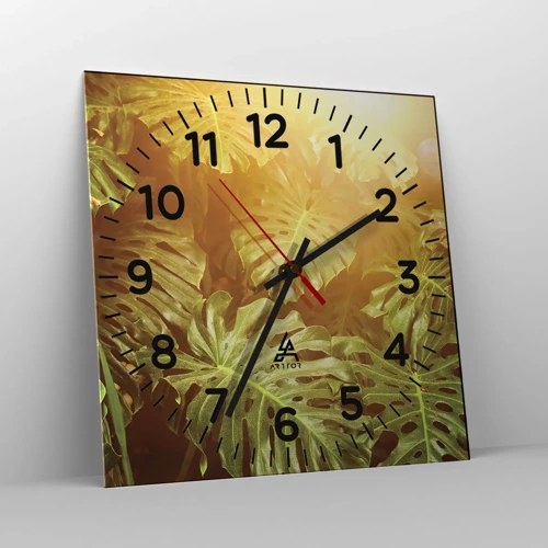 Reloj de pared - Reloj de vidrio - Hacia el verdor... - 40x40 cm