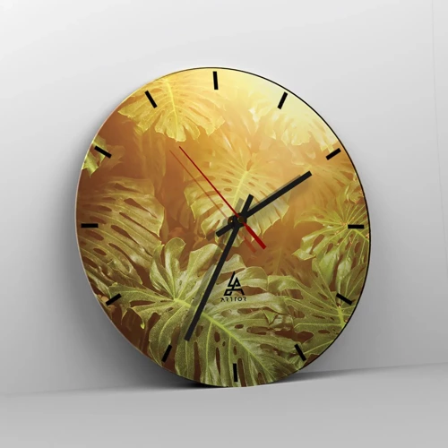 Reloj de pared - Reloj de vidrio - Hacia el verdor... - 40x40 cm