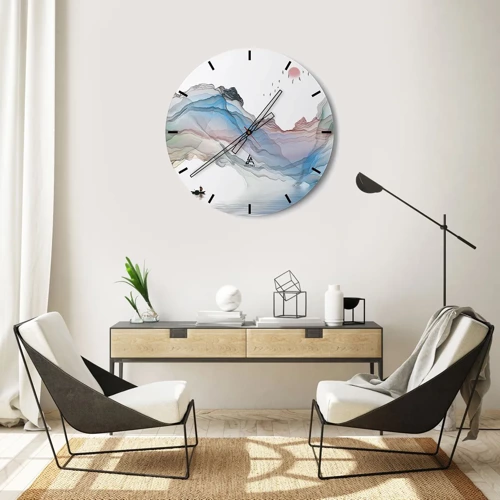 Reloj de pared - Reloj de vidrio - Hacia las montañas de cristal - 30x30 cm