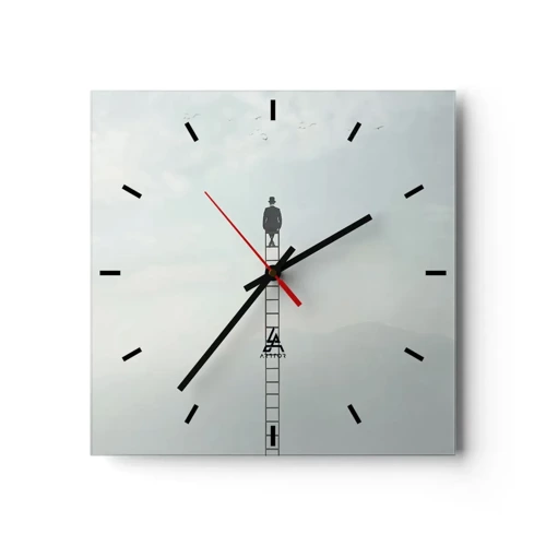 Reloj de pared - Reloj de vidrio - Hacia lo más alto - 30x30 cm
