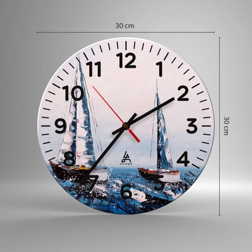 Reloj de pared - Reloj de vidrio - Hermandad del viento - 30x30 cm