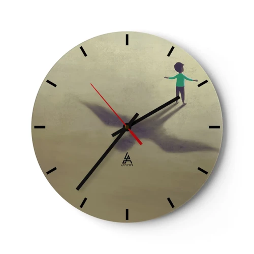 Reloj de pared - Reloj de vidrio - Héroe del futuro - 30x30 cm
