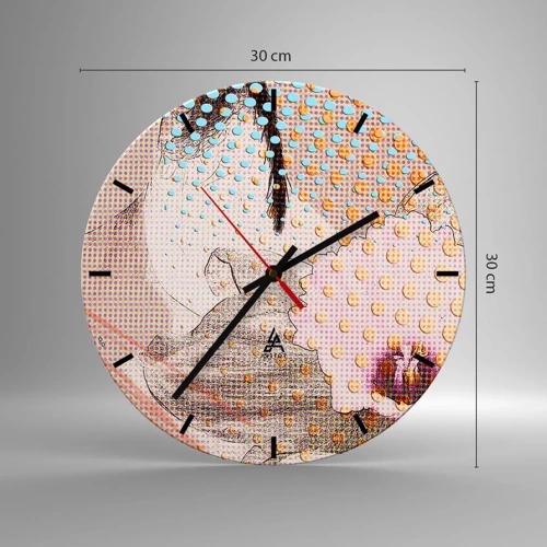 Reloj de pared - Reloj de vidrio - Heroína de cómic - 30x30 cm