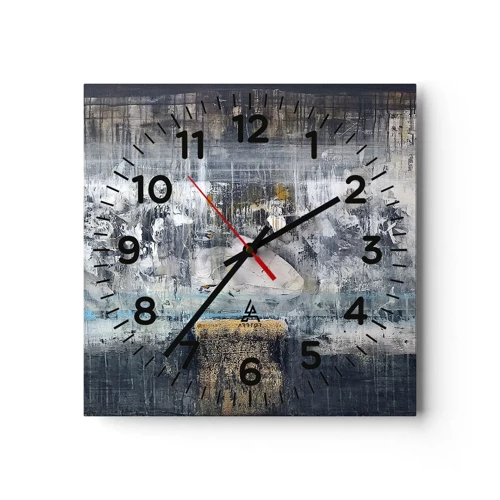 Reloj de pared - Reloj de vidrio - Hielo abstracto - 30x30 cm