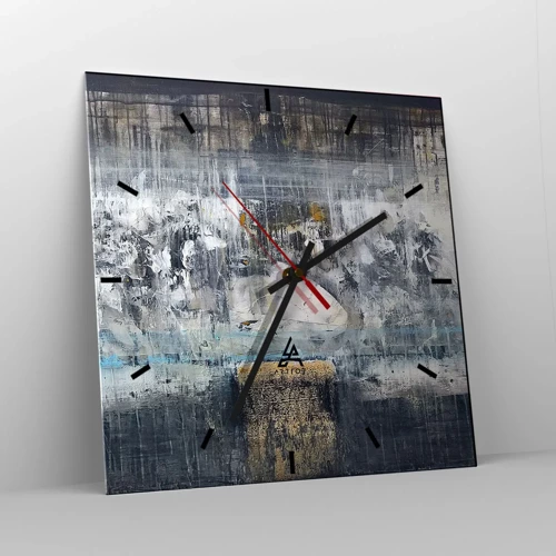 Reloj de pared - Reloj de vidrio - Hielo abstracto - 40x40 cm