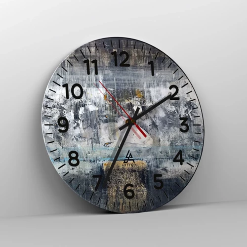 Reloj de pared - Reloj de vidrio - Hielo abstracto - 40x40 cm