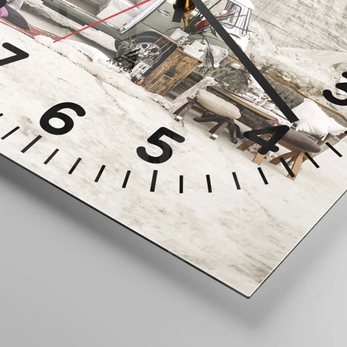 Reloj de pared - Reloj de vidrio - Hora de empezar el viaje - 40x40 cm