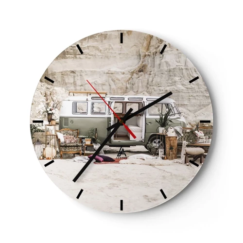 Reloj de pared - Reloj de vidrio - Hora de empezar el viaje - 40x40 cm