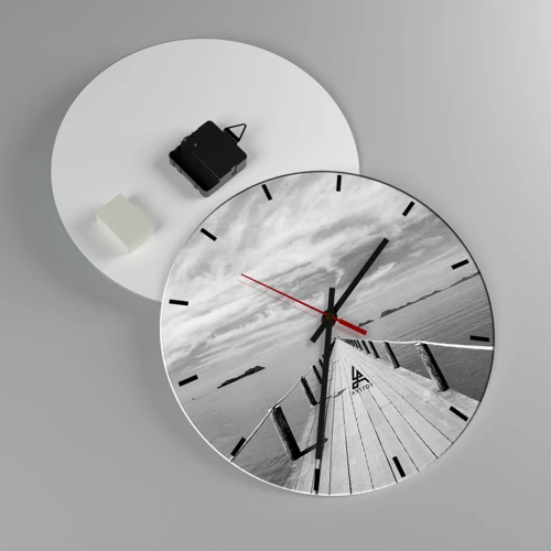 Reloj de pared - Reloj de vidrio - Hora de viajar - 30x30 cm