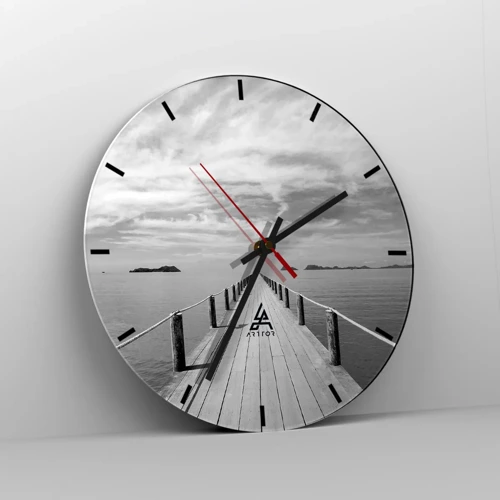 Reloj de pared - Reloj de vidrio - Hora de viajar - 30x30 cm