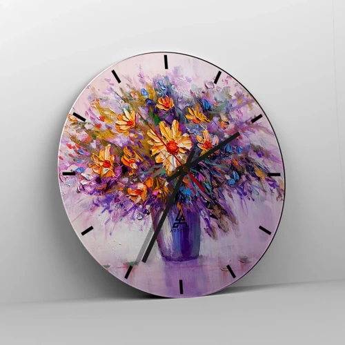 Reloj de pared - Reloj de vidrio - Huele dulce, parece dulce - 30x30 cm