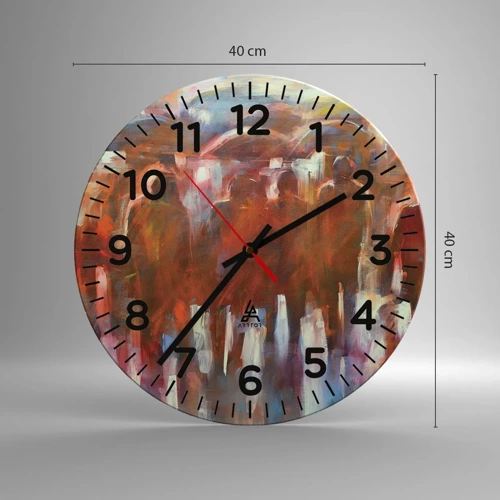 Reloj de pared - Reloj de vidrio - Iguales entre la niebla - 40x40 cm