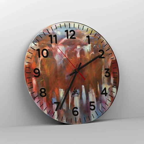 Reloj de pared - Reloj de vidrio - Iguales entre la niebla - 40x40 cm