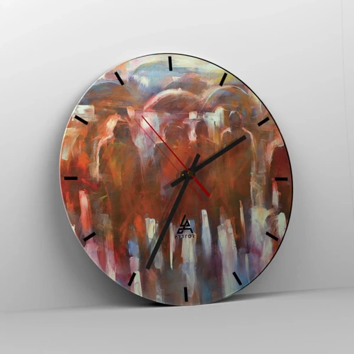 Reloj de pared - Reloj de vidrio - Iguales entre la niebla - 40x40 cm