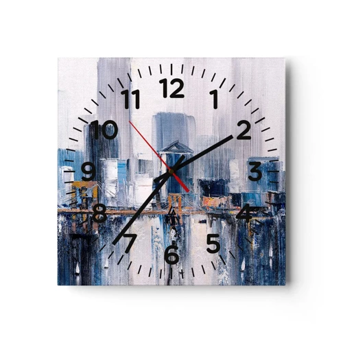 Reloj de pared - Reloj de vidrio - Impresión neoyorquina - 40x40 cm
