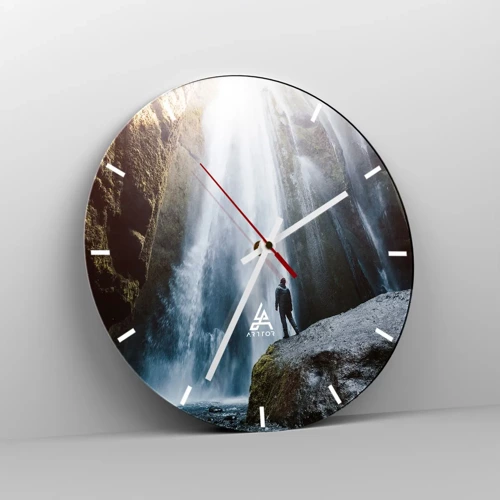 Reloj de pared - Reloj de vidrio - Impresionante vista - 40x40 cm