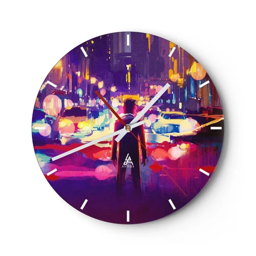 Reloj de pared - Reloj de vidrio - Inmerso en la luz - 30x30 cm