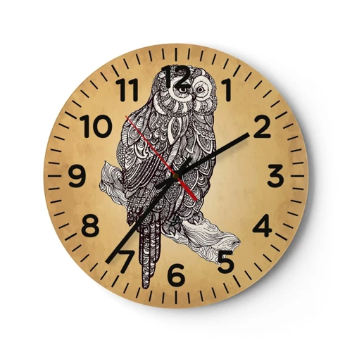 Reloj de pared - Reloj de vidrio - Intrincados ornamentos de sabiduría - 40x40 cm