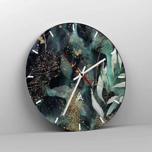 Reloj de pared - Reloj de vidrio - Jardín encantado - 30x30 cm