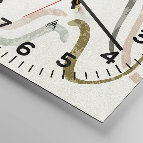 Reloj de pared - Reloj de vidrio - La alegre danza de la abstracción - 40x40 cm