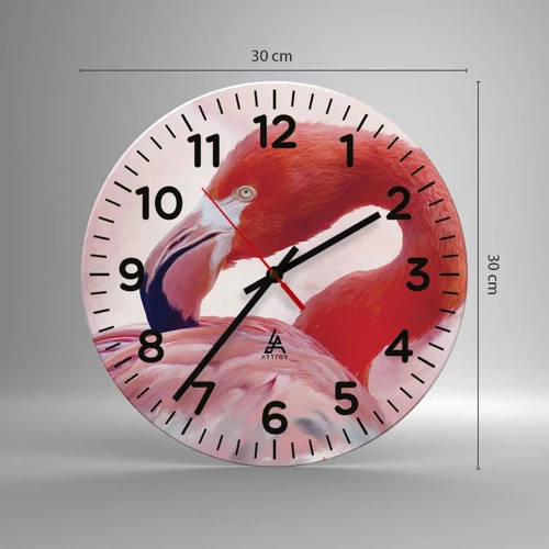 Reloj de pared - Reloj de vidrio - La belleza de las aves - 30x30 cm