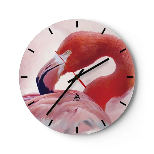 Reloj de pared - Reloj de vidrio - La belleza de las aves - 30x30 cm