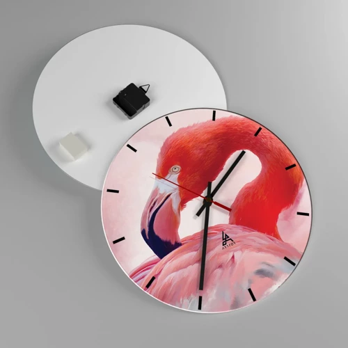 Reloj de pared - Reloj de vidrio - La belleza de las aves - 40x40 cm