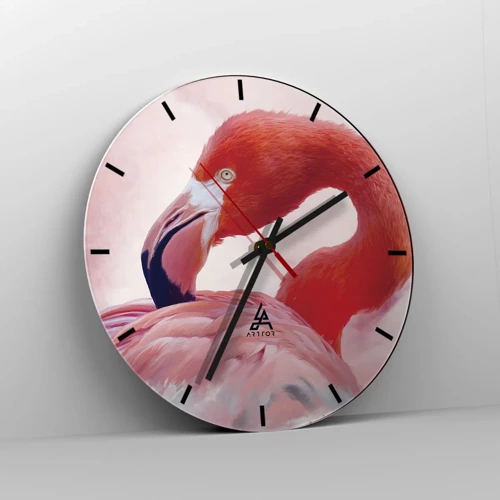 Reloj de pared - Reloj de vidrio - La belleza de las aves - 40x40 cm