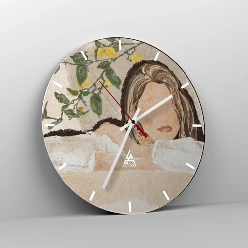 Reloj de pared - Reloj de vidrio - La belleza del sur - 30x30 cm