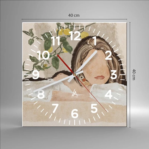 Reloj de pared - Reloj de vidrio - La belleza del sur - 40x40 cm