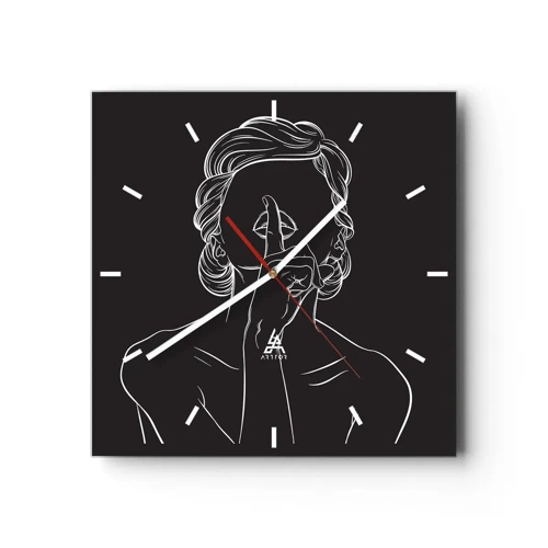 Reloj de pared - Reloj de vidrio - La belleza florece en silencio - 30x30 cm